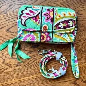 $54 Vera Bradley Wristlet All-In-One Convertible Shoulder Crossbody Bag Wallet